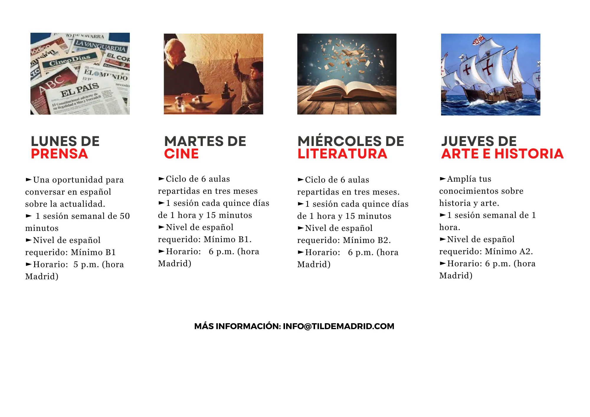 Horaires et autres détails